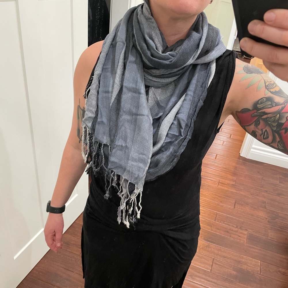 Soft striped gray scarf